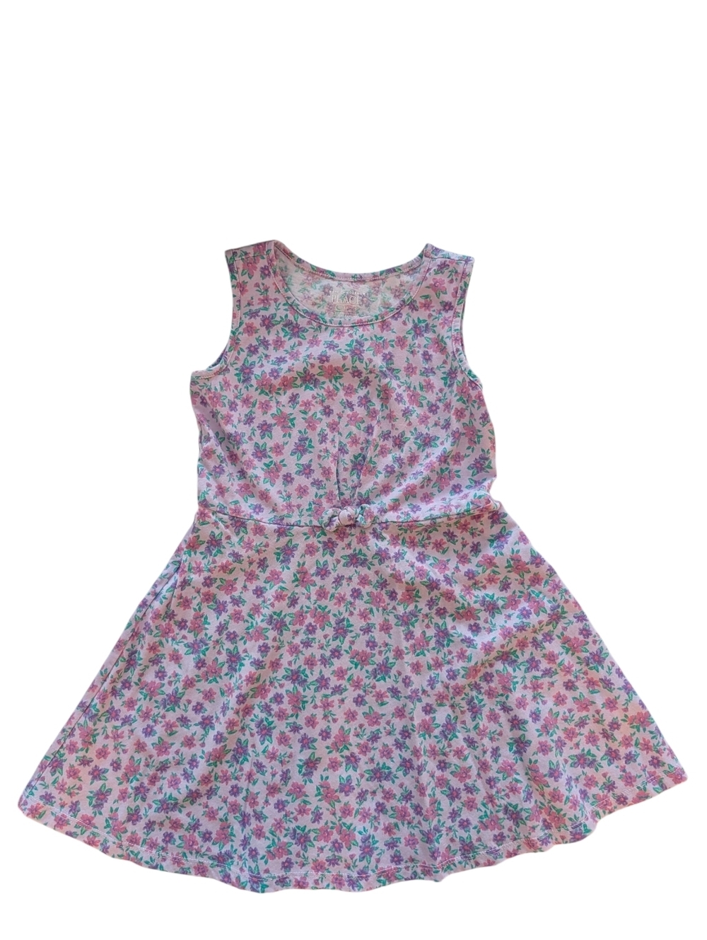 The Children's Place Girls' Pink Floral Knot-Front Dress Cotton Size 5T